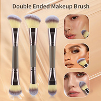 YANJIE 2026 Pinceau de maquillage double-embout monobloc à poils doux pour fond de teint, poudre libre et illuminateur