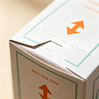 Boîte à grains de café rigide de qualité alimentaire, couleur ivoire, avec bande de déchirement à une seule traction, écologique, biodégradable, personnalisable, en carton blanc