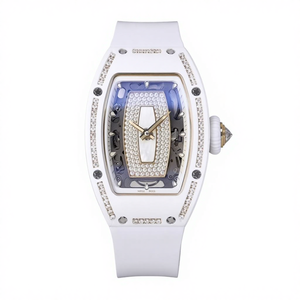 Relojes de Moda Elegantes y Lujosos de Alta Gama con Diseño de Diamantes en Forma de Barril de Cerámica Mecánica - Product Image 1