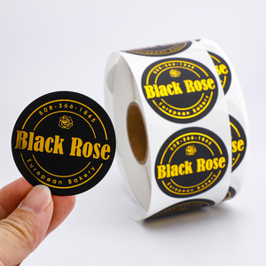 Étiquettes adhésives rondes personnalisées avec impression dorée, étanches, pour boîtes alimentaires, autocollants de sécurité avec <span class=keywords><strong>mon</strong></span> logo en rouleau pour l'emballage de boulangerie - Product Image 1