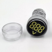 Lampu Indikator Tipe Sirkular AD16-22DSV 60-500V AC Pengukur Tegangan Digital dengan Layar LED 22mm Voltmeter Digital Fase Tunggal