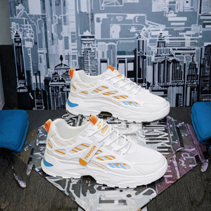 Mens Spring Breathable Mesh PU Lining Sports <b>Shoes</b> for Teenagers Versatile White Thick Sole <b>Height</b> <b>Increasing</b> Casual <b>Shoes</b> - Product Image 3