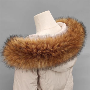 Colliers à capuche en fourrure chaude poilue blanche naturelle pour <span class=keywords><strong>femmes</strong></span> hommes - Product Image 1