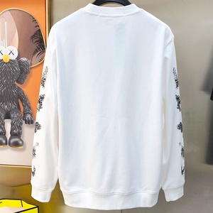 Suéter informal de moda para hombre, 100% algodón, holgado, transpirable, blanco, clásico, vintage, con diseño de flecha. - Product Image 3