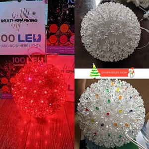 Esfera LED Starburst <span class=keywords><strong>de</strong></span> 10 pulgadas, Bola <span class=keywords><strong>de</strong></span> boda <span class=keywords><strong>de</strong></span> <span class=keywords><strong>Navidad</strong></span> colgante para exteriores <span class=keywords><strong>con</strong></span> luces intermitentes constantes - Product Image 6