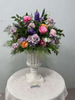 Décoration de mariage : Chemin de table moderne en soie rose et blanche de 50 cm, boule de fleurs au sol, centre de table personnalisé de haute qualité