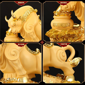 <span class=keywords><strong>2023</strong></span> Wall Street vache Statue zodiaque chinois boeuf année statues de <span class=keywords><strong>taureau</strong></span> doré cadeaux pour la maison - Product Image 6