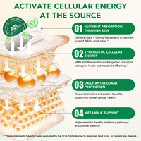SOLOTREE 30 Patchs Transdermiques NAD Anti-Âge avec NMN et Resvératrol pour Soutenir la Production de NAD+