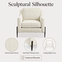 Fauteuil d'appoint moderne en bouclette, style luxe discret, pour salon, maison moderne, loft urbain