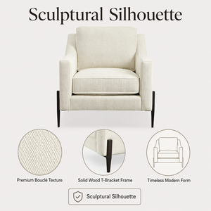 Poltrona Modernista di Lusso in Bouclé, Sedia Lounge, Poltrona Singola per Soggiorno, Casa Moderna, Loft Urbano - Product Image 6
