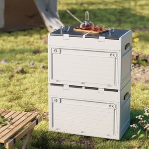 Multifunctional Outdoor <b>Camping</b> <b>Storage</b> <b>Box</b> 50L 60L Foldable With Lid For Clothes Blankets Toys - Product Image 2