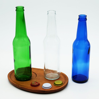 Bouteille de bière en verre personnalisé, verre à jus étincelant de 330ml avec capuchon de couronne, bouteille en verre de boissons non alcoolisées de 33cl