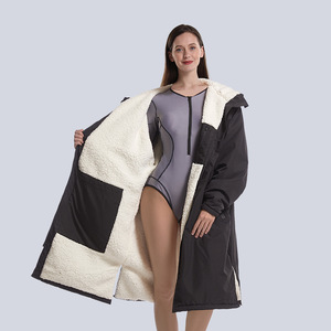 Bán Buôn Biểu Tượng Tùy Chỉnh Không Thấm Nước Thay Đổi Áo Dày Siêu Ấm Sherpa Lông Cừu Windproof Khô Mềm Surf Poncho Thay Đổi Áo - Product Image 1