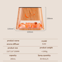Diffuseur d'aromathérapie électrique à ultrasons avec effet flamme pour la maison, les hôtels, lampe à huile essentielle Himalaya, humidificateur d'air en plastique