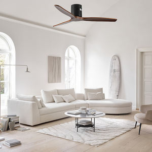 HC633 Acabado en níquel satinado con hojas de madera maciza Lámpara de techo sin luz - Product Image 3