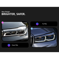 Ensemble de phares projecteurs à cadre bleu compatible avec les phares de la série 7 G12 berline 2016 à 2018, feux de jour à LED
