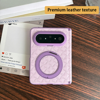 Étui de téléphone portable Puraxmax : Nouvelle coque magnétique à axe central, sensation de peau, protection intégrale, avec anneau rotatif à 360°