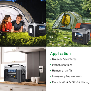 BR โซลาร์เซลล์แบบพกพา300W 600W สถานีพลังงานพลังงานแสงอาทิตย์เอาต์พุต12V ชุดพลังงานฉุกเฉินแบบพกพาพร้อมไฟ LED สำหรับการผจญภัยกลางแจ้ง - Product Image 3