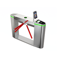 Torniquete de Control de Acceso con 3 Brazos, Mecanismo de Acero Inoxidable, Puerta Peatonal con Lector RFID para Gimnasio o Museo
