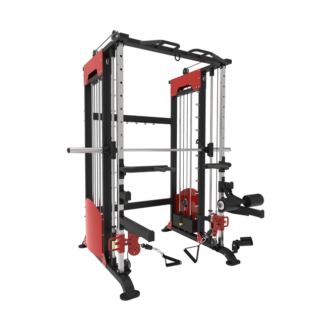 Multi-Functional Cable Crossover Trainer Smith Machine Home Gym Fitness Equipment for Squat Leg Press Durable Steel Power Rack