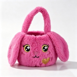 Customized Pink plush bunny <b>purse</b>,Animal plush tote bag, bunny plush bag,Bunny plush bag,Rabbit plush handbag - Product Image 2