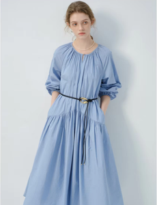 Vega Chang vêtements pour femmes nouveau coton et lin décontracté rétro ample mince robe Artsy robe à manches longues - Product Image 1