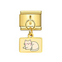 Bracelet tendance DIY avec pendentif motif chat mignon en acier inoxydable 2026 pour hommes et femmes