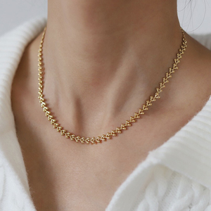 สร้อยโชคเกอร์ชุบทอง18K สำหรับผู้หญิงสร้อยคอสแตนเลสสวยงามเครื่องประดับเรียบง่ายกันน้ำ - Product Image 2