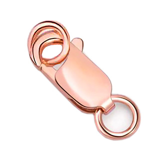 ホワイトイエローローズ金メッキシングルまたはダブル925スターリングシルバースプリットリングCalsp Lobsterクラスプシルバークラスプ - Product Image 1