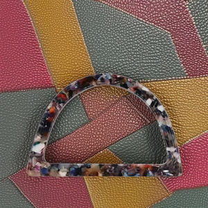 Asa de Bolso de Resina de Acetato en Forma de D, Diseño de Concha de Tortuga, Personalizable, para Manualidades, Parches de Bolso, Venta al por Mayor - Product Image 2