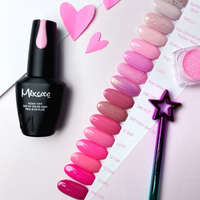 Ensemble de vernis à ongles UV sans hema de 15ml de la nouvelle série de Mixcoco imbiber le gel de couleur pour l'emballage de bouteille de style français de salon de manucure