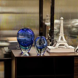 Deep Ocean Blue Creative Glass <b>Bottles</b> Succulent Low Glass Flower Vase for Wedding <b>Decoration</b> - Product Image 4