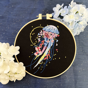 Kit de broderie DIY Méduse Océanique, Peinture Cartoon, Art Facile <span class=keywords><strong>pour</strong></span> Enfants, Décoration Murale <span class=keywords><strong>pour</strong></span> Salon, <span class=keywords><strong>Chambre</strong></span>, Bureau - Product Image 3