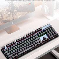 Clavier mécanique LEAVEN K660 USB Esports Game Green Axis 104 touches, clavier mécanique filaire pour jeux et bureau, clavier de jeu