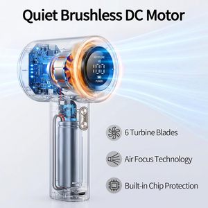Nouveau design de ventilateur portable sans pales, turbo, rechargeable par USB, mini ventilateur à main haute vitesse - Product Image 3