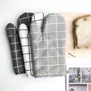Gants de cuisine isolants en coton et lin à pois, résistants aux hautes températures pour four, micro-ondes et barbecue – Offre Spéciale - Product Image 3