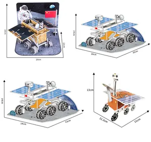 Customized Kids paper 3D jigsaw puzzle toys toddler jigsaw space series jade rabbit moon rover DIY Game Set Unisex Customized