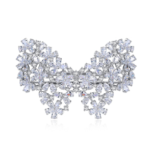 Nouveau luxe mariée mariage papillon épingles à cheveux mode dames clair Zircon Barrette femmes étincelant élégant pince à cheveux tête bijoux - Product Image 6