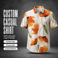 Chemise à manches courtes en lin/coton pour homme, à motifs floraux, respirante, boutonnée, décontractée, pour les vacances