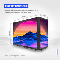 Cabina de DJ LED P2.6 Portátil y Plegable a Todo Color, Mesa de Soporte de Fachada de 500*1000mm, IP54 Impermeable, Profundidad de Color de 16 Bits, Adobe RGB 98%