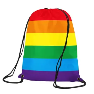 同性恋跨性别者LGBT LGBTQ骄傲广告运动拉绳背包