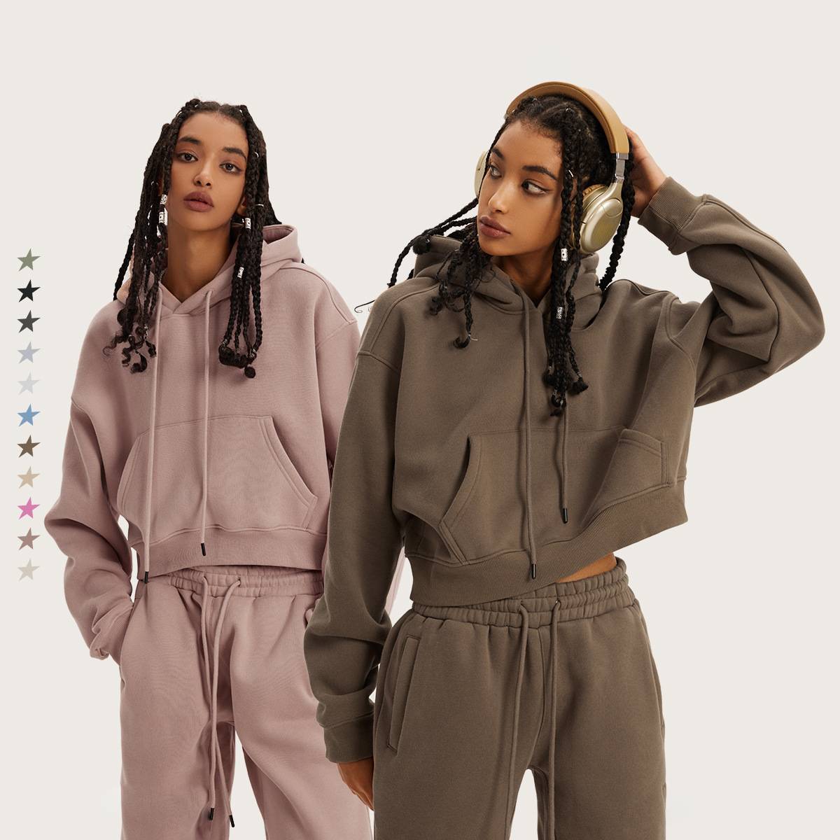 Женский спортивный костюм из 2 предметов, повседневный спортивный костюм с капюшоном и штанами, на осень и зиму, 2022