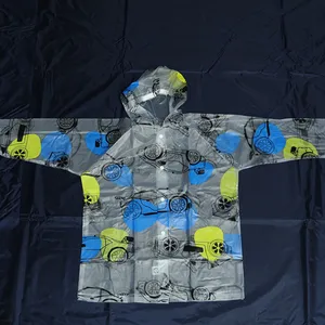 New design yellow and blue car printing waterproof high quality PVC raincoat