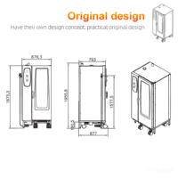 Four combiné numérique électrique en acier inoxydable à 20 niveaux - Four à cuisson et vapeur commercial pour restaurants/hôtels 380V, nettoyage facile