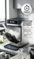 Nouvelle Arrivée Machine à Glaçons Comprimés pour Comptoir – Glaçons Rapides avec Nettoyage Automatique, Machine à Glaçons Mous et Masticables pour Cuisine, Bar, Café