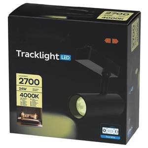 Spot LED de rail noir, 24W, 2 fils, idéal pour l'éclairage des espaces commerciaux et la décoration intérieure. - Product Image 1