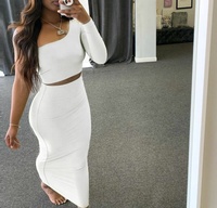 Ensemble de jupes Bodycon Club personnalisées jupe et haut court creux et jupe à une épaule Ensemble 2 pièces vêtements d'été pour femmes