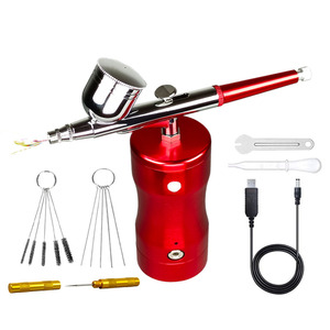 Airbrush <b>Kit</b> Portable <b>Mini</b> Airbrush With Compressor Makeup <b>Tool</b> Gravity Feed Dual Action USB Powered Adjustable Speed Settings - Product Image 1