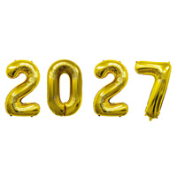 Ensemble de ballons en feuille de Mylar numérotés 2027, 16 pouces, multicolores, pour la décoration de fête du Nouvel An et de remise des diplômes