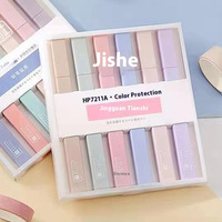 Set de 6 Marcadores Oblicuos Pastel, Estéticos, Fluorescentes, de Secado Rápido, Sin Manchas, Cuidado de los Ojos, para Estudiantes, Escolares, Diario